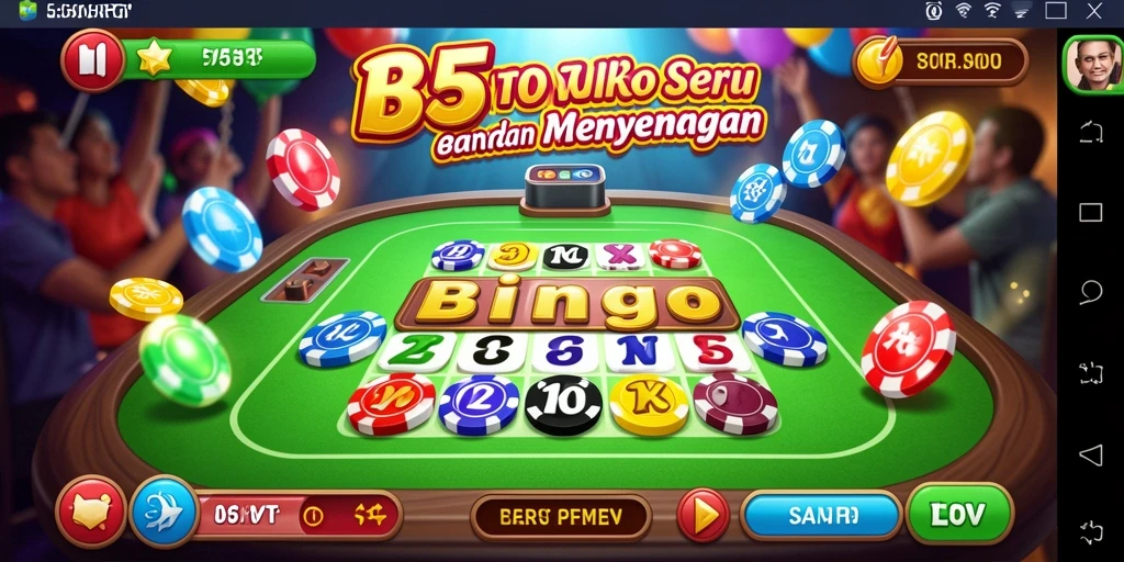 Tampilan gameplay 55RT dengan suasana menyenangkan Bingo.