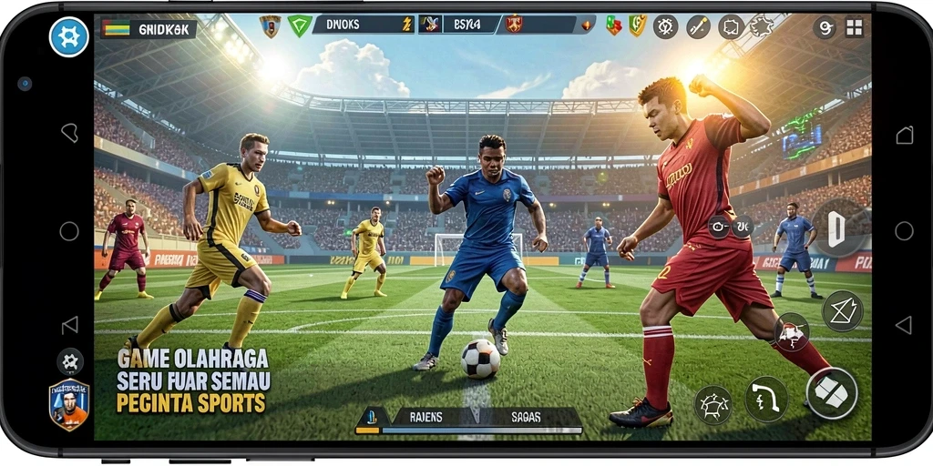 Screenshot dari gameplay menarik dalam 5ZK dengan berbagai cabang olahraga.