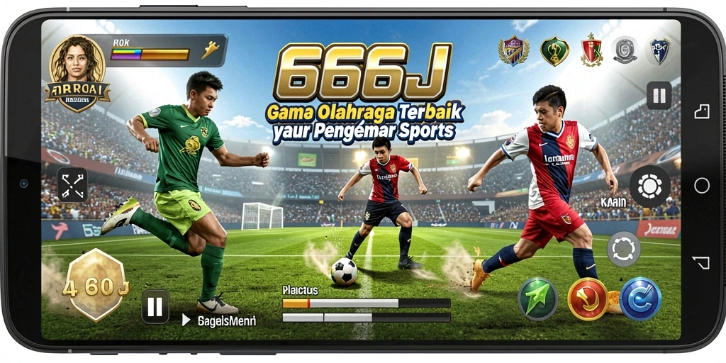 Screenshot gameplay 666J yang menampilkan aksi olahraga yang seru.