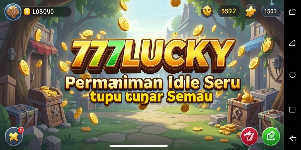 Tampilan tangkapan layar utama 777LUCKY menggambarkan gameplay Idle yang santai.