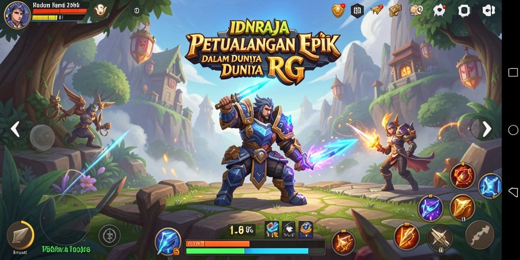 Visual gameplay yang menakjubkan dalam IDNRAJA saat berpetualang.