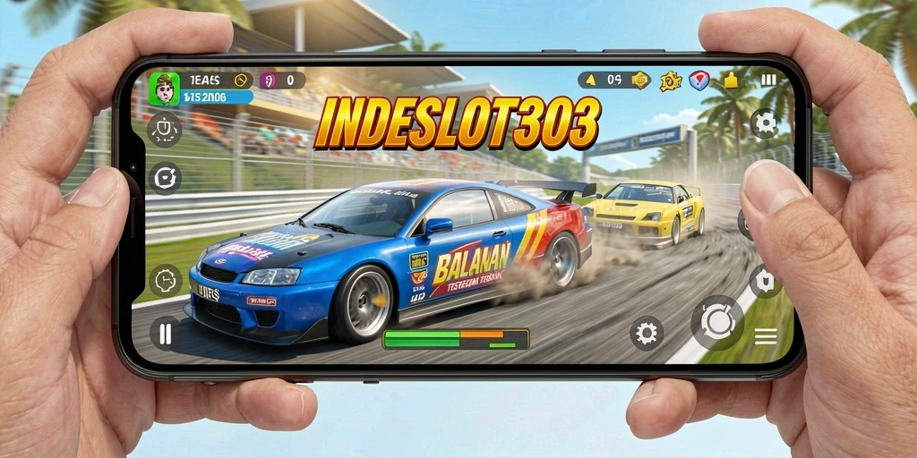 Tangkapan layar dari gameplay balapan yang seru di INDESLOT303.