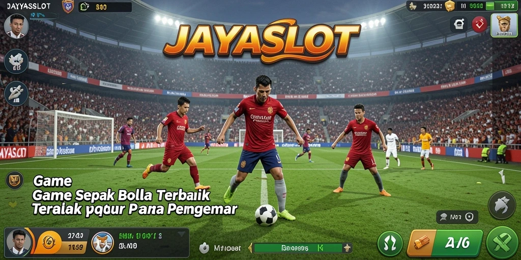Screenshot gameplay JAYASLOT dengan aksi sepak bola yang mendebarkan.