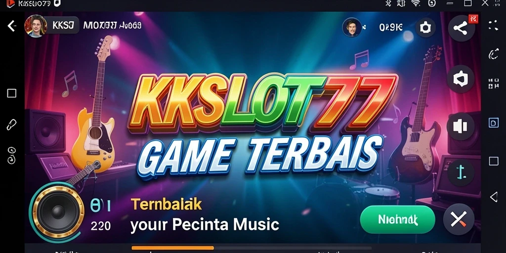 Tampilan gameplay KKSLOT777 dengan berbagai pilihan lagu musik.