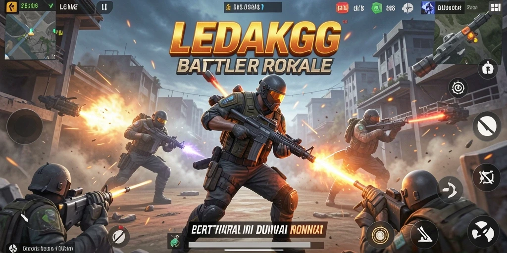 Gameplay seru dalam game Battle Royale LEDAKGG dengan aksi bertempur yang mendebarkan.