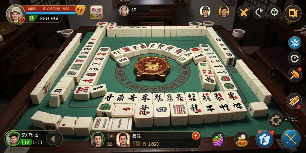 Tampilan gameplay menarik dari SVIP6 saat bermain Mahjong.