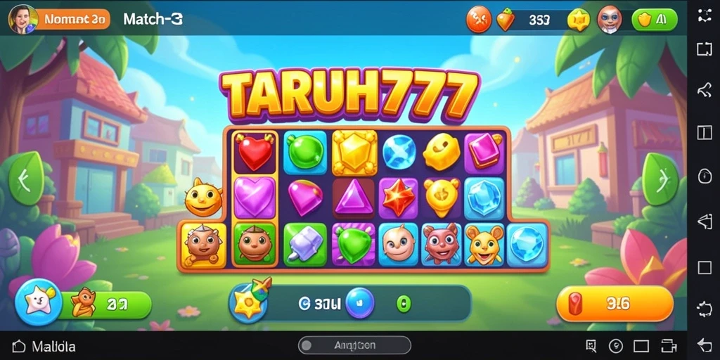 Screenshot gameplay TARUH777 yang menampilkan serunya bermain Match-3.