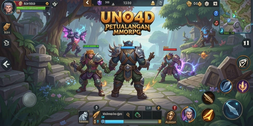 Screenshot gameplay UNO4D yang menunjukkan aksi seru di dunia MMORPG.