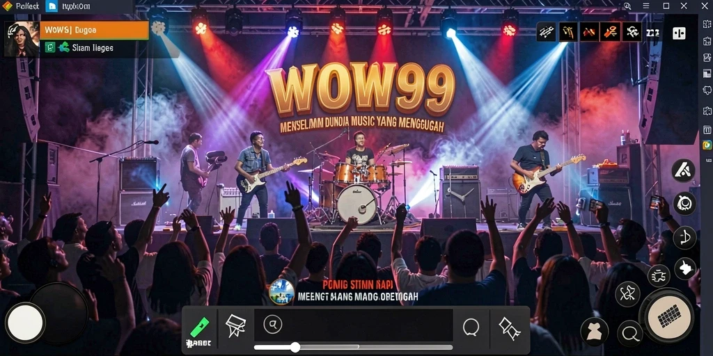 Tampilan gameplay WOW99 dengan berbagai lagu menarik.